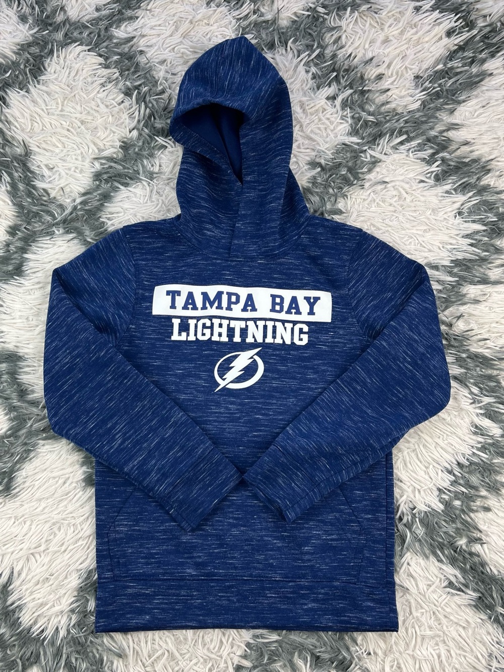 NHL Kids Boys Blue  Tampa Bay Lightning Hoodie Sweatshirt Size Small
